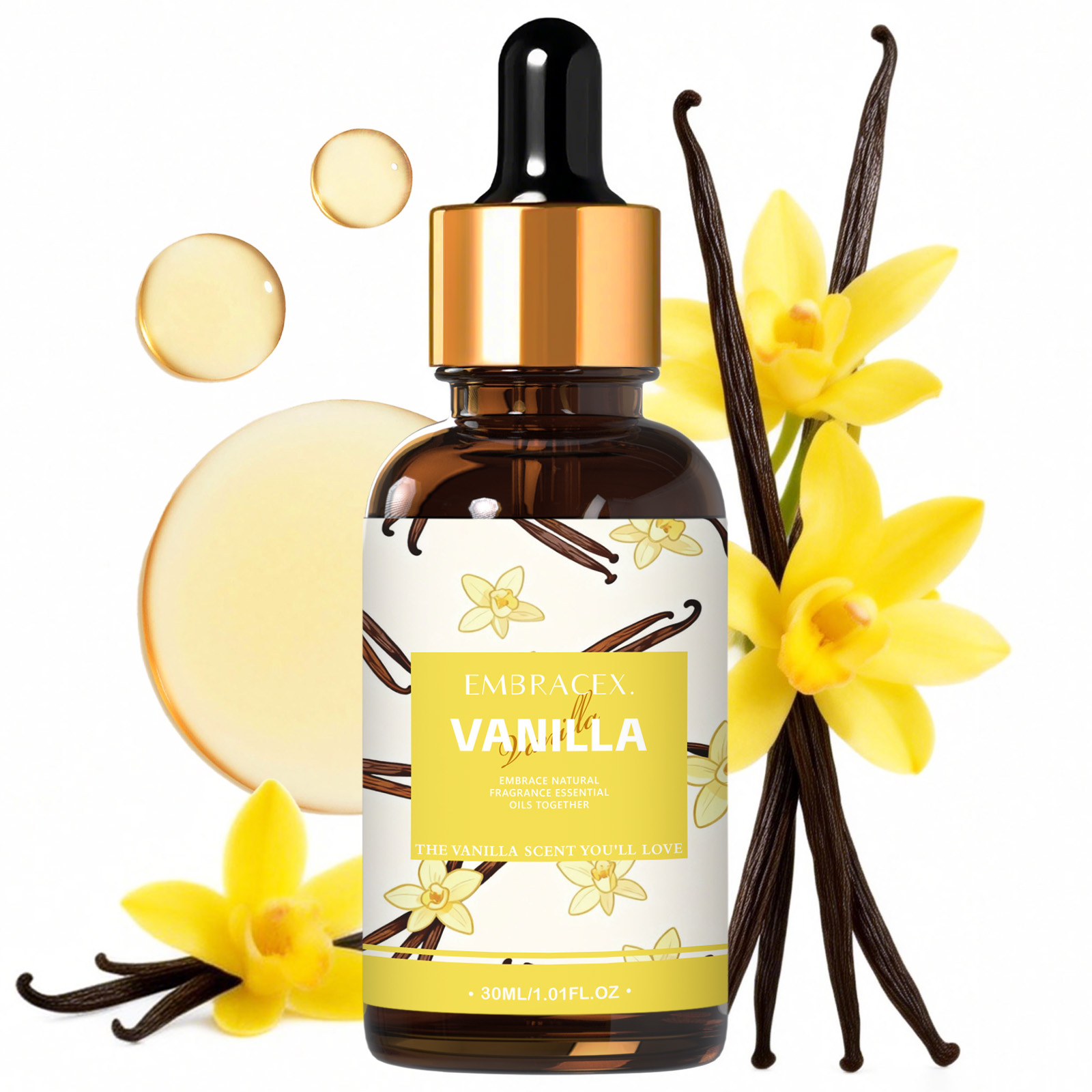 Candle Making Essential Oil - 30ml Vanilya Esansiyel Yağı Difüzörler İçin