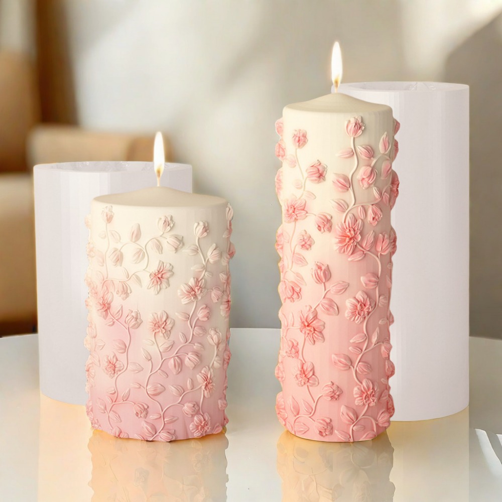 Candle Making Vinings - Çiçek Asma Kabartma Konik Mum Kalıp