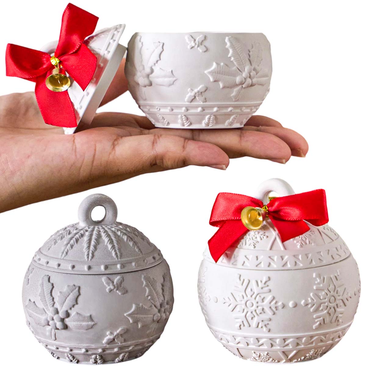 Candle Making Kit Xmas - Noel Temalı Karlı Meyveli Mum Kavanozu