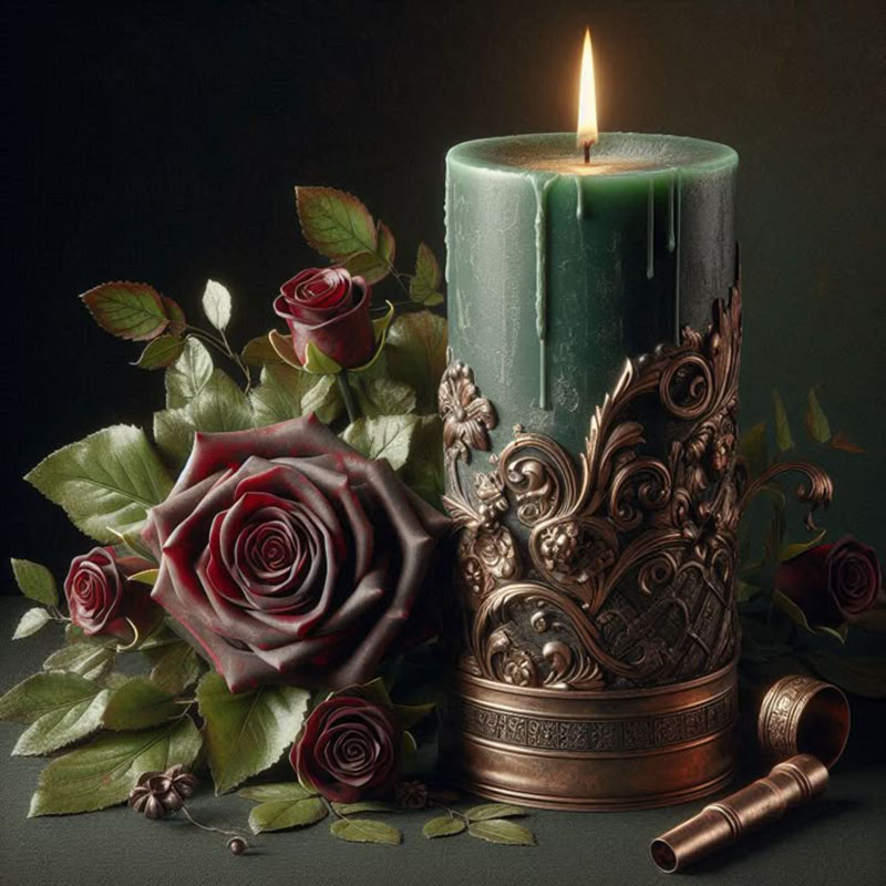 Candle Making Vinings - Vintage Barok Asma Desenli Sütun Mum